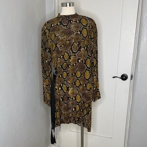 Zara Brown and Black snake Patterned Dress